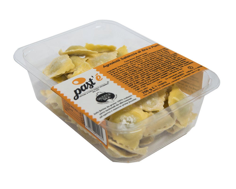 Agnolotti salsiccia di Bra e porri Pasté
